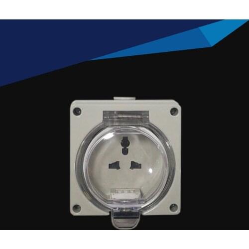 IP66 Waterproof Dust-proof Outdoor Wall Power Socket, 13A Universal Electrical Outlet Industrial Waterproof Socket