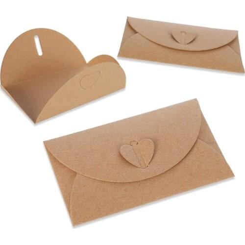 100PCS Classical Kraft Blank Mini Paper Window Envelopes Wedding Invitation Envelope Gift Envelope
