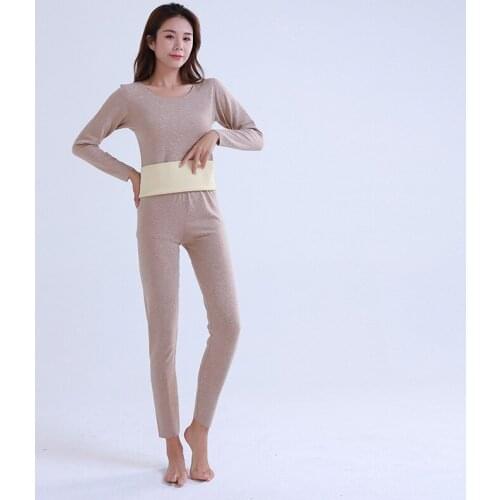 2020 New Winter Dralon Heating and Warm-Keeping long johns Women Seamless round Neck Slim Thermal Underwear Set