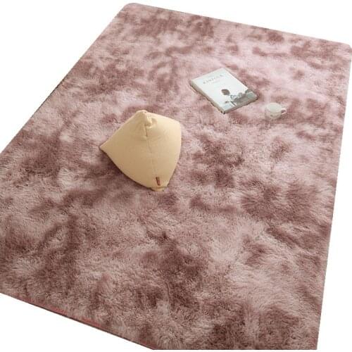 Long Hair Living Room Carpet Sofa Coffee Table Rug Bedroom Room Bay Window Bedside Carpet Luxury Furry Baby Nursery Decor Rug
