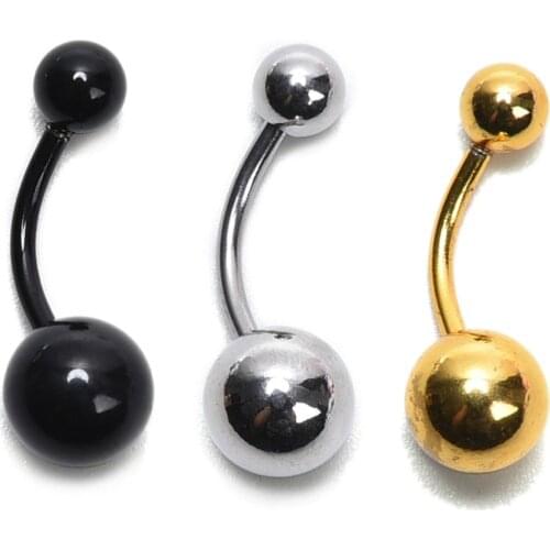 Medical Stainless Steel Ball Rings Belly Button Rings Navel Piercing Body Jewelry Black Colors Wholesale 3Pcs/Set