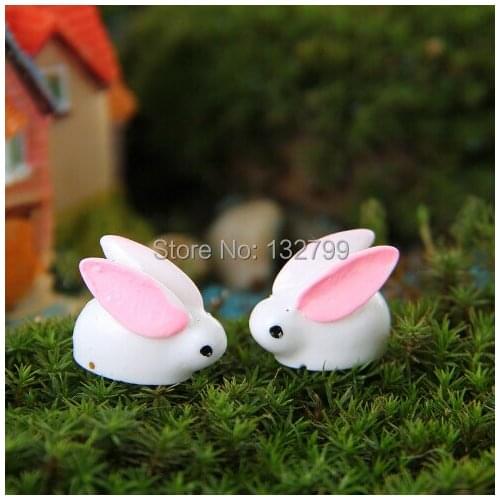 Mini 22mm Resin Craft Rabbit Garden Decor Ornament Miniature Figurine Plant Pot Fairy Micro Landscape Bonsai DIY