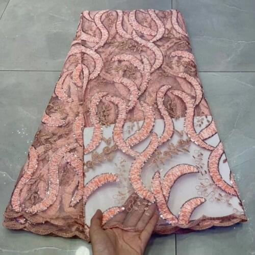 Fashion French Net Lace Fabric With Sequins Velvet Fabric 2021 High Quality Lace African Voile Lace For Wedding Materials Sewing