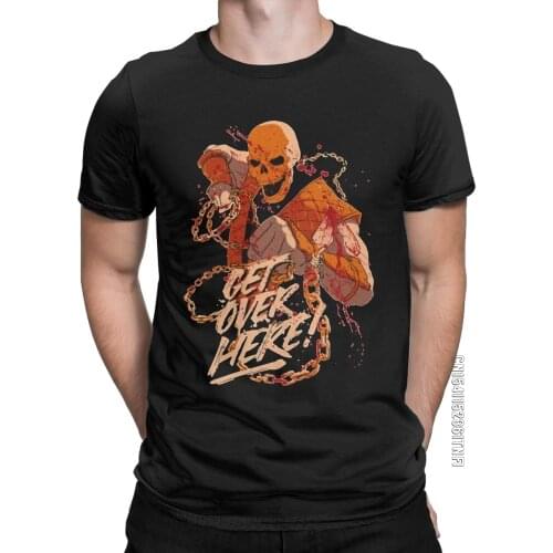 Mortal Kombat Hell Scorpion T-Shirt Men Awesome Pure Cotton Tees Crewneck Classic Short Sleeve T Shirt Clothes