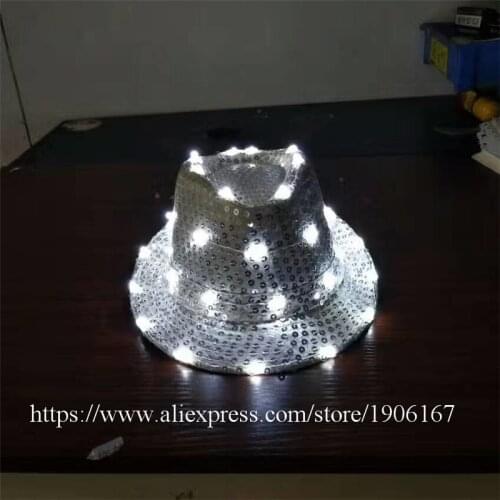 New Arrival LED Glowing Hat Luminous Flashing Hat With Battery Often Bright LED Monochrome Helmet Show Activities Accessories