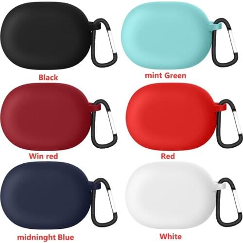 Solid Color Wireless Earbuds Case w/ Hook Soft Silicone TPU Protective Shell Shockproof Protector Cover for Beats Studio Buds