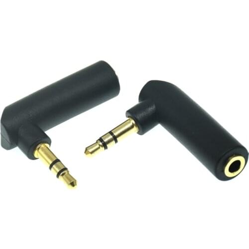 3.5mm Male to Female 90 Degree Right Angled Adapter Converter Headphone Audio Microphone Jack Stereo Plug Connector