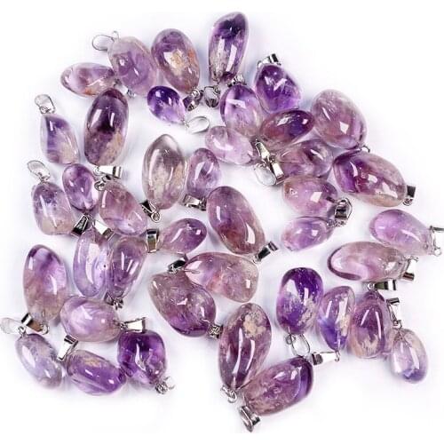 Natural Amethysts Pendant Gem Stones Exquisite charm For Jewelry Making Necklace Accessories Reiki Crystal Pendant Fit Women