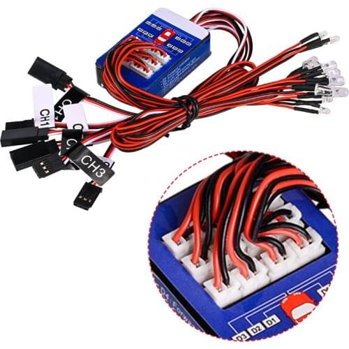 Rc 12 LED Lighting System Kit Smart Simulation Lights 1/10 Drift On Road RC Car Yokomo Tamiya Hop-up options Remote Control