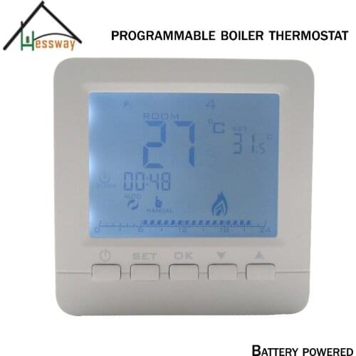 Safety dry contac Relay Output control Wall Mounted Boiler Thermostat For Room Central Heating System