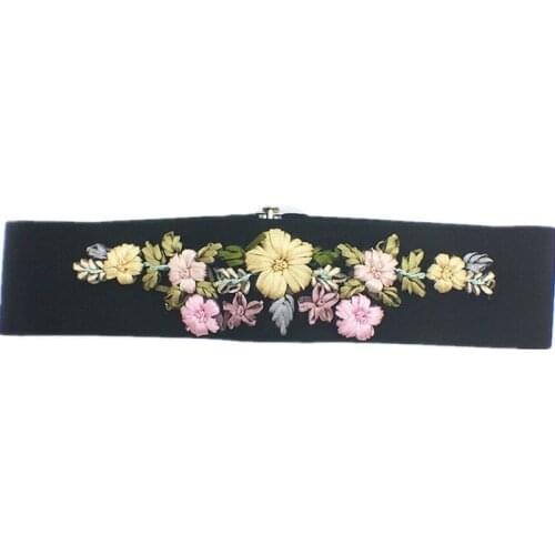 Fashion Women Belt Luxury Rhinestone Design Stretch Waist Dress Belts Skinny Elastic Straps Ceinture Cinturones Mujer DP46