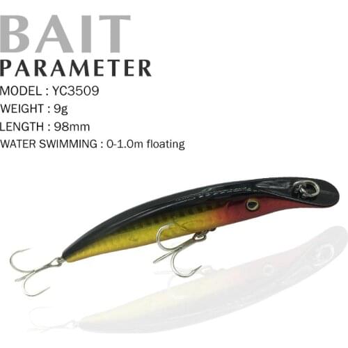 Fishing Lure 98mm/9g 0-1.0m Floating Super POPPER Swimbait Crankbait Iscas Leurre Vibration Plastic Vivid image of bait