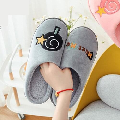 Men Slippers Winter Warm Shoes Lollipop Cute Man Fashion Platform Male Slides Non-slip Flat Indoor Home Comfortable Flips Flops