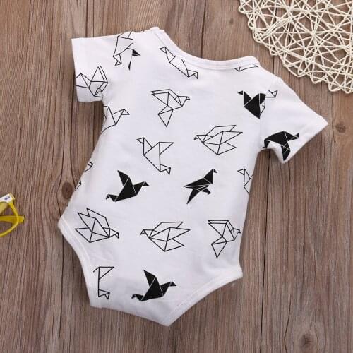 Cute Newborn Toddler Infant Baby Girls Boy Origamibirds Rompers Jumpsuit 1PCS Costume Outfits Sunsuit