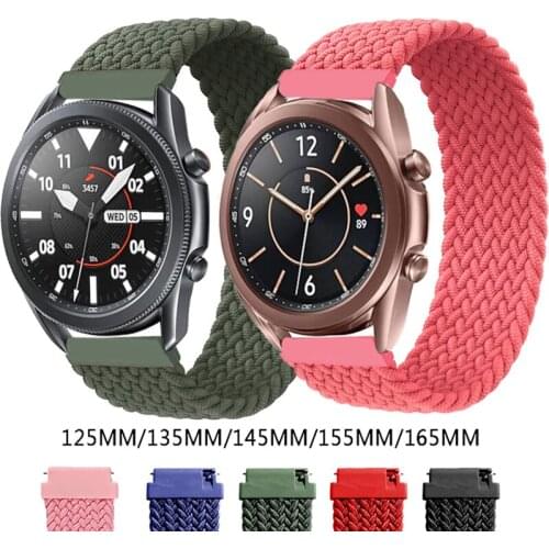 Fabric Braided Solo Loop Strap For Samsung Galaxy Watch 3 45MM 41MM 42MM 46MM/Active 2 Smart Bracelet Nylon Elastic For Gear S3