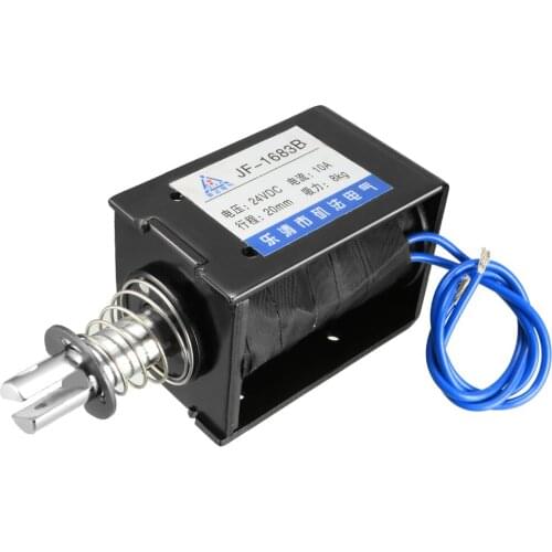 Uxcell JF-1683B DC 24V 10A 8KG 20mm Pull Push Type Open Frame Linear Motion Solenoid Electromagnet