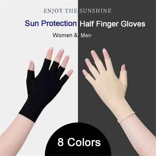 Spring Autumn Tight Short Breathable Summer Mittens Sports/Driving/Biking Half Finger Gloves Sun Protection