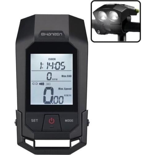 SHANREN Cree 2 LED 300LM Waterproof Rechargeable Cycling Flashlight Bike Headlight With 2.4GHz Digital Wireless Bicycle Computer