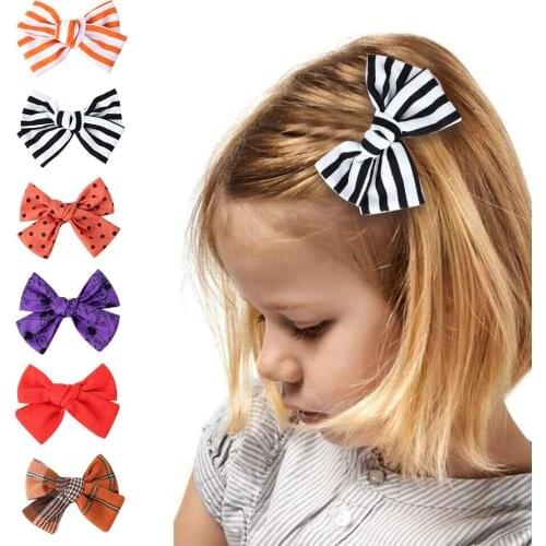 Lovely Stripe Bowknot Hairpin for Baby Girls Wave Point Pattern Fashion Handmade Hair Clip Baby Hair Accessories детские заколки