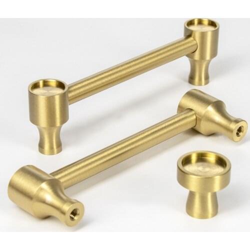Solid Brass Gold Cabinet Pulls Furniture Handles Kitchen Door Handle Copper Cupboard Drawer Pull Knobs ручки для меб