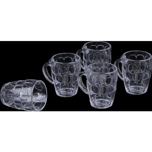 1:12 Scale Resin Transparent Home Glass Model Goblet Miniature Mini Wine Beer Cup Dollhouse Simulation Furniture Model Toys