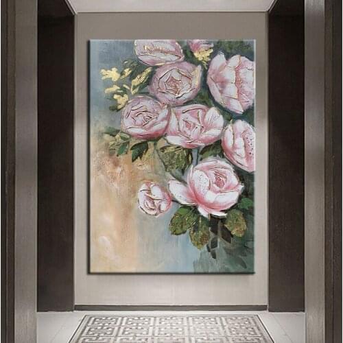 100% Handmade Flowers Abstract Oil Painting Modern Wall Art Living Room Wall Pictures Home Decoration Unframe Large Size