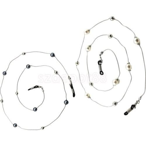 2 Pieces Faux Pearl Beaded Chain Eyeglass Spectacle Sunglass Cord Retainer Eyewear Glass Retainer Necklace