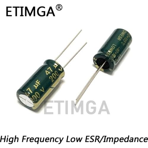 5PCS/LOT 47UF 200v 47UF Aluminum Electrolytic Capacitor Size 10*20 20