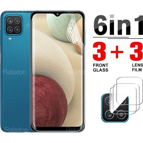 6 IN 1 Front Hydrogel Protective Screen Film For Samsung Galaxy A12 a A 12 SM-A125F/DS A125F Camera Lens Glasess HD Safety Film