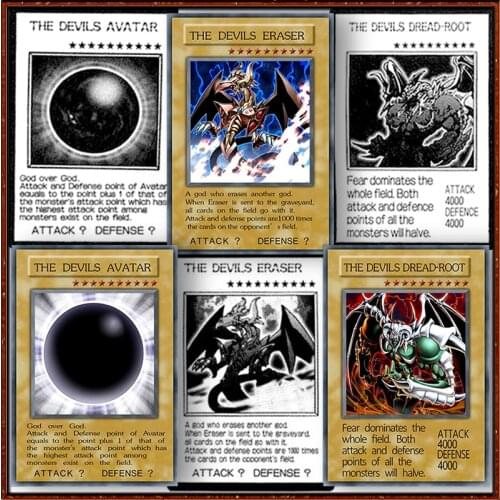 Yugioh Anime Restore The Three Evil Gods Destroyer Gods Avatar The Source of Fear Board Game Collection Card