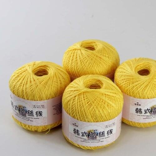 Free Shipping 4Balls X50g New Soft Hand Knitting High quality soft 100% Cotton Crocheted Yarn 16115-4 Yellow