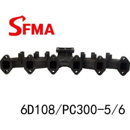 Free shipping for Excavator accessories Komatsu PC300-5/6 6D108 exhaust branch engine cast steel