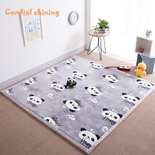 Cordia Shining Short Plush Mat 2CM Thickness Coral Velvet Cushion Large Baby Play Mat Living Room Machine Washable Pad