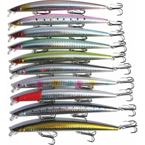 10Piece Opesize Lure Minnow Sea Fishing Artificial Hard Bait Hook Fighting 18 cm 26g Laser Lures