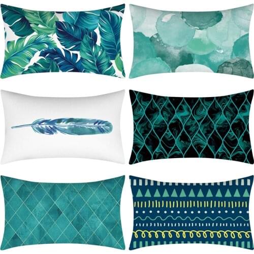 Home Decor Pillowcase Fashion Teal Blue Bedroom Living Room Cushion Cover Office Sofa Car Decorative Throw Pillow Cover 30x50cm