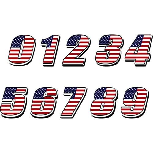 Fuzhen Boutique Decals Exterior Accessories Creative Stickers for Car Racing Numbers USA UNITED STATES FLAG Helmet Motorcycle