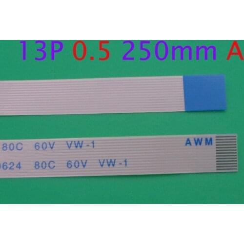 10pcs 13pin FFC FPC flat flexible cable 0.5mm pitch 13 pin A Forward Length 250mm Ribbon Flex Cable AWM 20624 80C 60V VW-1