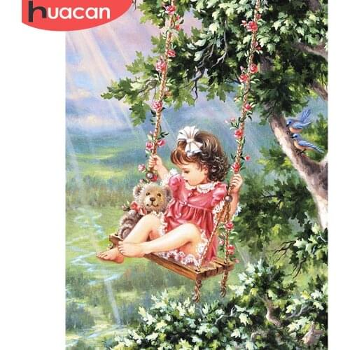 HUACAN 5d Diamond Painting Full Square Child Diamond Embroidery Mosaic Portrait Rhinestone Pictures Art Home Decorations