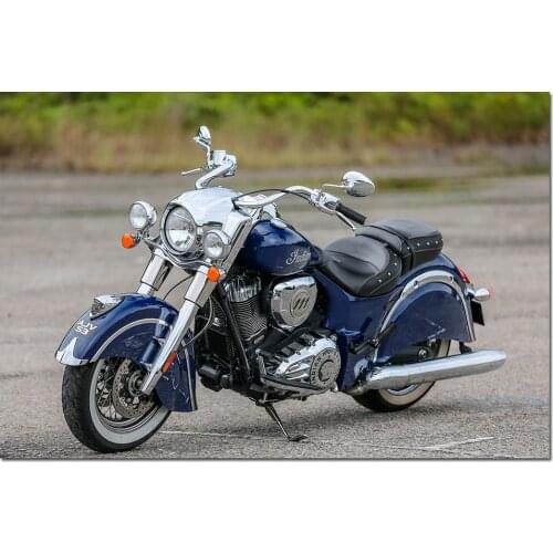 Indian Chief Classic Blue Motorcycle Wall Art Posters Canvas Prints Paintings Wall Picture for Living Room Decor