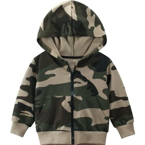 Baby Boys Camouflage Hoodie Sweatshirt Kids Clothes Spring Autumn Coat Children Hooded Jacket New Arrival 2021