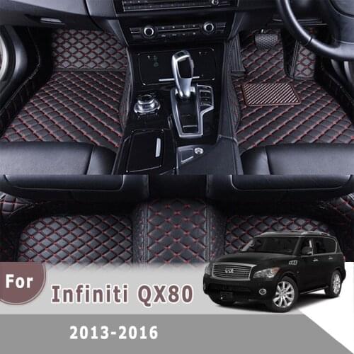 RHD Carpets For Infiniti QX80 2016 2015 2014 2013 Car Floor Mats Custom Foor Pads Dash Artificial Leather Interior Rugs