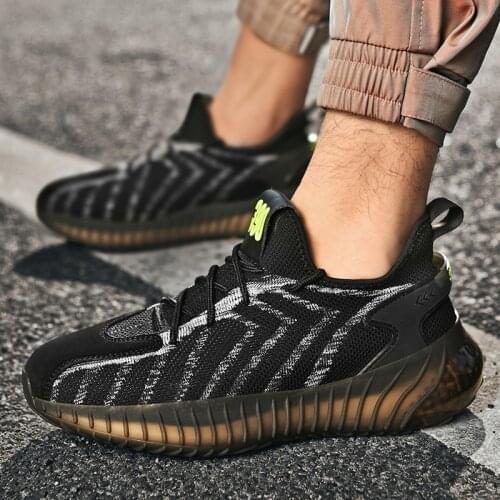 Running Shoes Mens Lightweight Braided Shoelace Casual Mesh Breathable Flying Woven Upper Comfortable Jogging Sneakers Zapatos