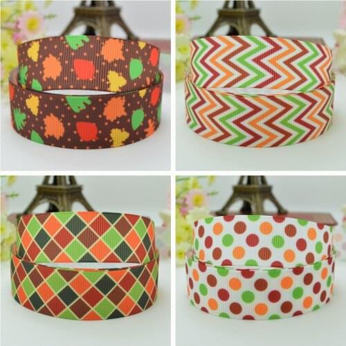 10 Yards 22mm 7/8" Thanksgiving pretty Printed grosgrain ribbon hair bow Headwear DIY hair accessories retail B0929