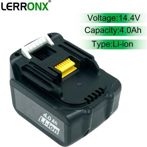 LERRONX BL1430 14.4V 4.0Ah Lithium ion rechargeable battery for Makita Power Tools BL1440 194558-0 194559-8 Replacement battery