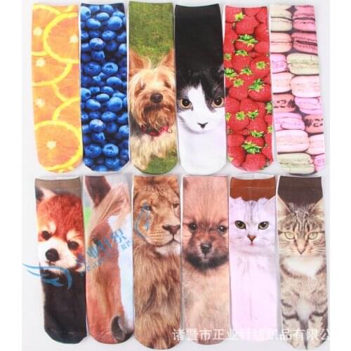 Fashion Cotton Womans Socks Slippers 3D Comfortable Cute Funny Cartoon Socks kawaii Cat Pug Women Socks slipper High Quality