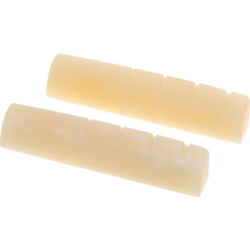 Musiclily Pro 43.99mm Electric and Acoustic Guitar Unbleached Bone Nut for 6 String Epiphone Pre-2014 (Set of 2)