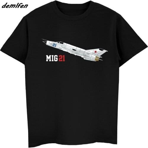 Aeroclassic MiG 21 Aircraft T-Shirt Men O-neck Short Sleeve T Shirt Male Casual Shirt Cool Tees Tops Harajuku Streetwear