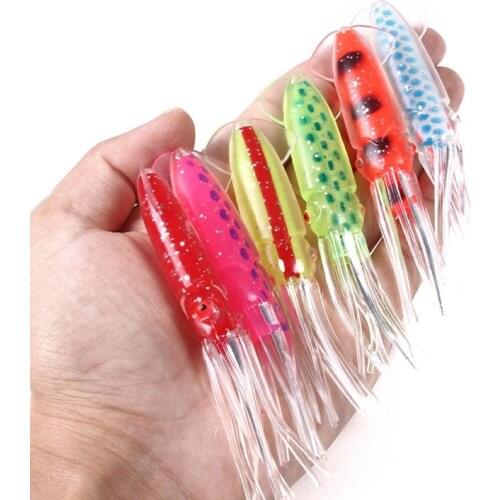 6PCS/Lot Squid Octopus Soft Fishing Lure 10cm 7.7g Shad Worm Fly Fishing Swimbaits Pesca Silicone Bait Fishing Lures