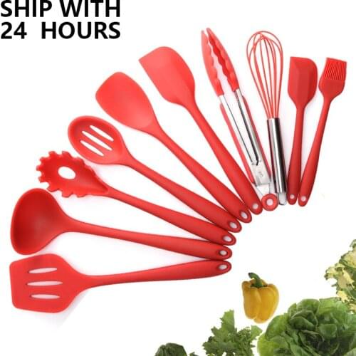 10 Pcs Heat Resistant Silicone Cookware Set Nonstick Cooking Tools Kitchen Baking Tool Kit Utensils Kitchen