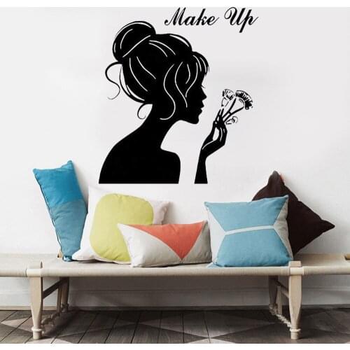Pattern Wall Sticker Makeup Beauty Salon Girl Bedroom Wall Art Sticker Applique Vinyl Family Room Decoration AZ-54